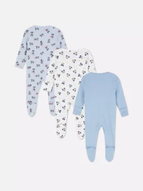 0-24mths | 3pk disney’s mickey mouse snap pajama onesies