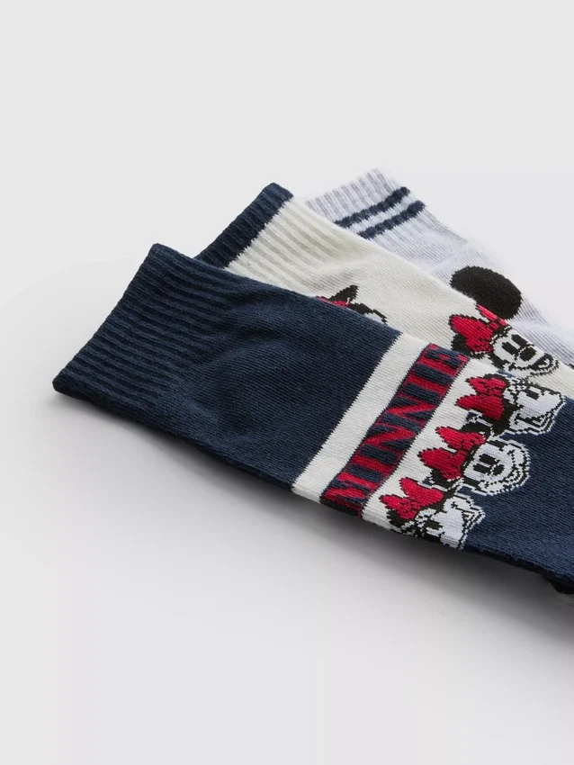 3pk disney's minnie mouse ankle socks