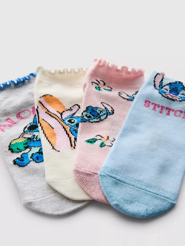 4-pack disney's stitch sneaker socks