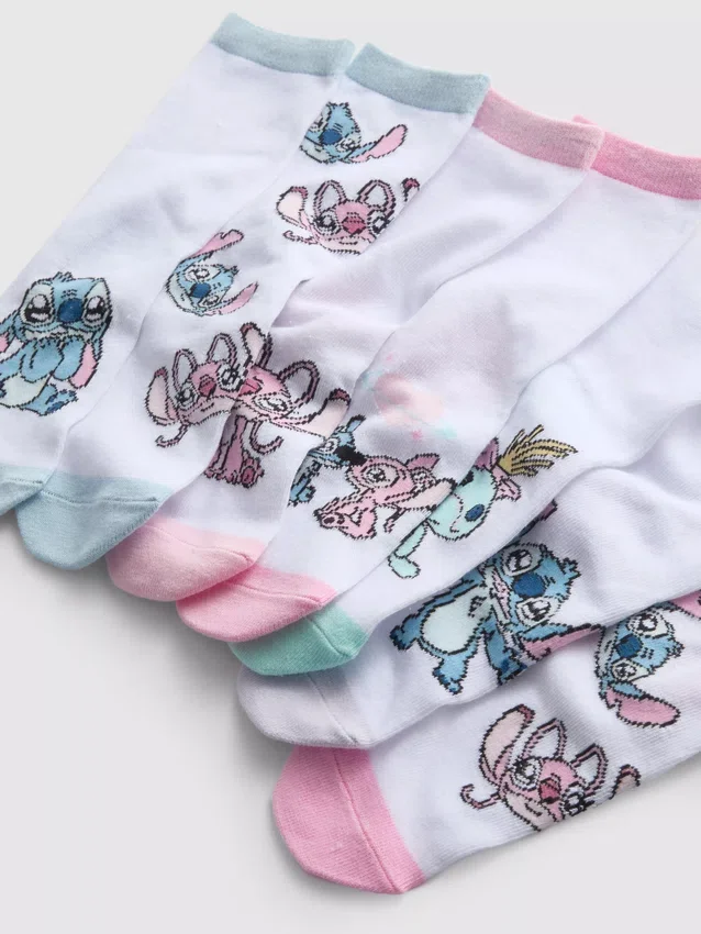 7pk disney's stitch ankle socks