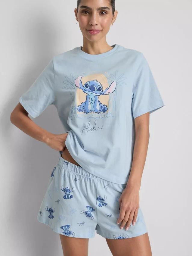 Disney's stitch cotton graphic shorty pajamas