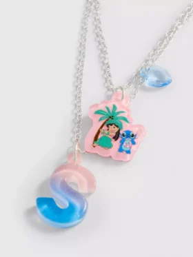 Disney’s stitch initial pendant necklace