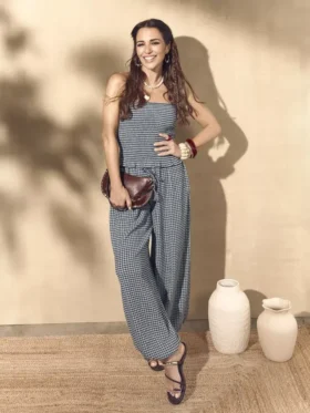 Paula echevarrÃa gingham ruffle bandeau top