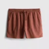 Textured drawstring shorts